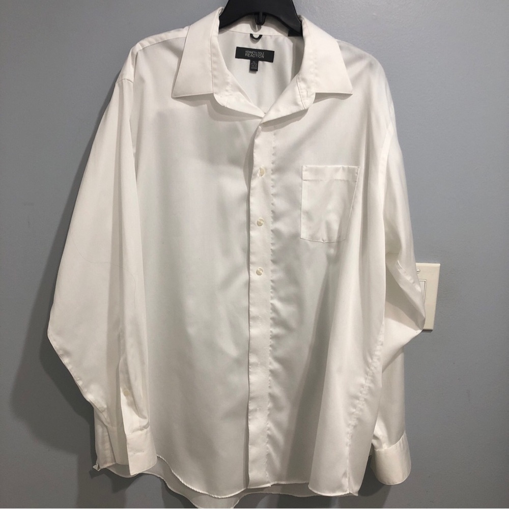 Kenneth Cole Reaction Dress Shirt Mens Size Extra Large 27-17 1/2 x 34-35 White